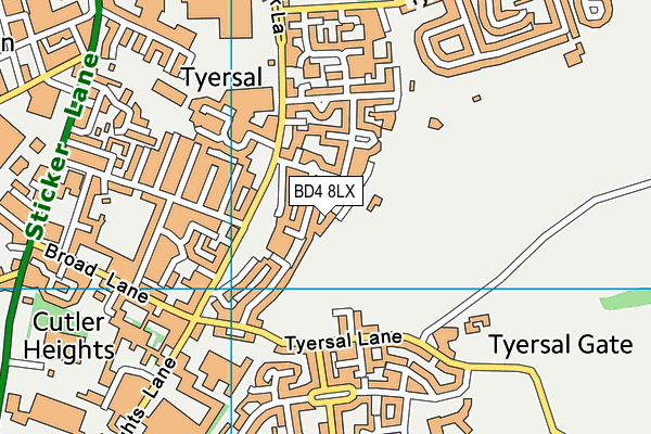 BD4 8LX map - OS VectorMap District (Ordnance Survey) BD4 8LX map - OS VectorMap District (Ordnance Survey)