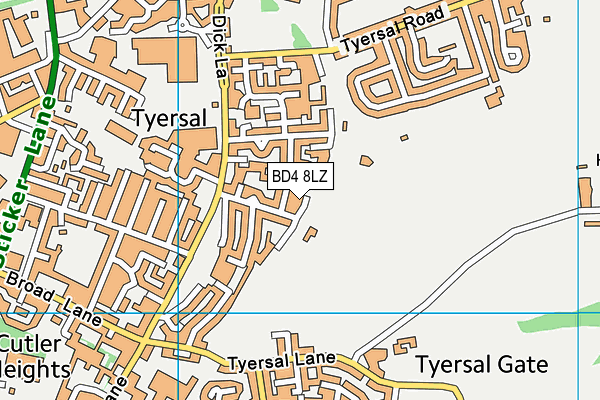 BD4 8LZ map - OS VectorMap District (Ordnance Survey) BD4 8LZ map - OS VectorMap District (Ordnance Survey)