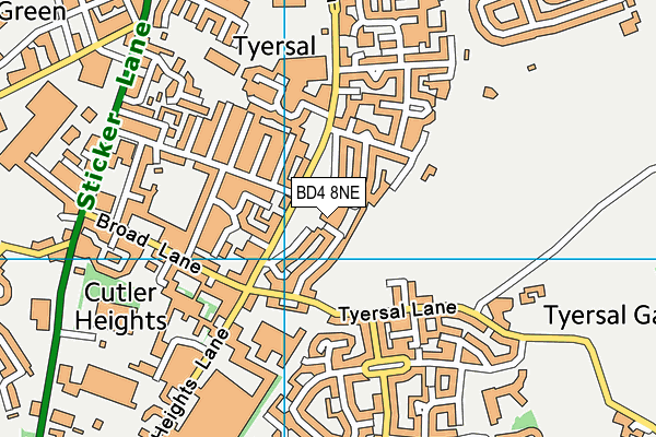 BD4 8NE map - OS VectorMap District (Ordnance Survey) BD4 8NE map - OS VectorMap District (Ordnance Survey)