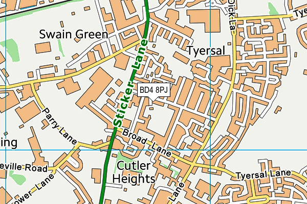 BD4 8PJ map - OS VectorMap District (Ordnance Survey) BD4 8PJ map - OS VectorMap District (Ordnance Survey)