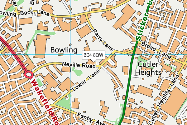 BD4 8QW map - OS VectorMap District (Ordnance Survey) BD4 8QW map - OS VectorMap District (Ordnance Survey)