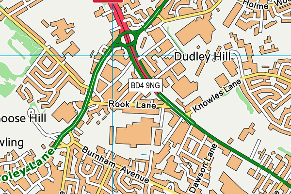 BD4 9NG map - OS VectorMap District (Ordnance Survey)