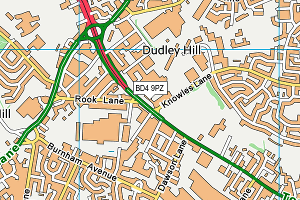 BD4 9PZ map - OS VectorMap District (Ordnance Survey) BD4 9PZ map - OS VectorMap District (Ordnance Survey)