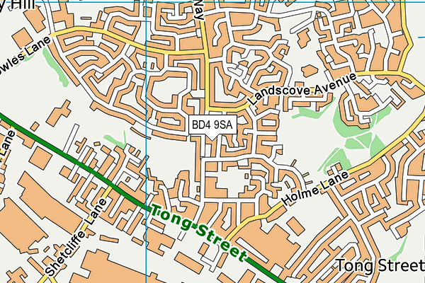 BD4 9SA map - OS VectorMap District (Ordnance Survey) BD4 9SA map - OS VectorMap District (Ordnance Survey)