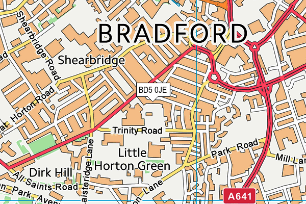 BD5 0JE map - OS VectorMap District (Ordnance Survey) BD5 0JE map - OS VectorMap District (Ordnance Survey)