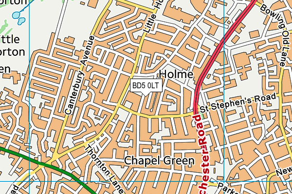 BD5 0LT map - OS VectorMap District (Ordnance Survey) BD5 0LT map - OS VectorMap District (Ordnance Survey)