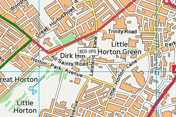 BD5 0PS map - OS VectorMap District (Ordnance Survey)