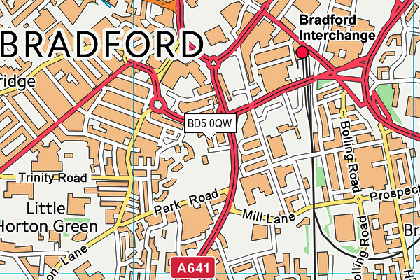 BD5 0QW map - OS VectorMap District (Ordnance Survey) BD5 0QW map - OS VectorMap District (Ordnance Survey)