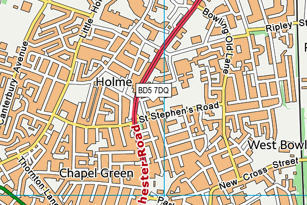 BD5 7DQ map - OS VectorMap District (Ordnance Survey) BD5 7DQ map - OS VectorMap District (Ordnance Survey)