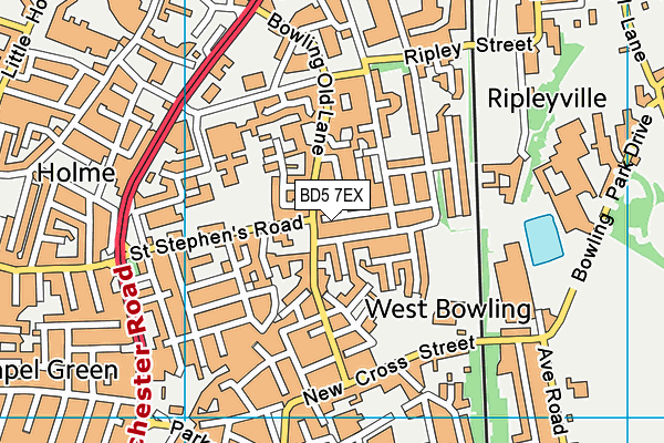 BD5 7EX map - OS VectorMap District (Ordnance Survey) BD5 7EX map - OS VectorMap District (Ordnance Survey)