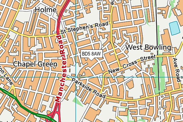 BD5 8AW map - OS VectorMap District (Ordnance Survey) BD5 8AW map - OS VectorMap District (Ordnance Survey)