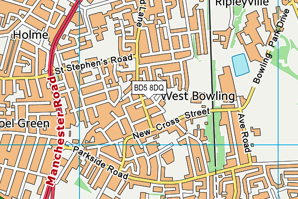 BD5 8DQ map - OS VectorMap District (Ordnance Survey) BD5 8DQ map - OS VectorMap District (Ordnance Survey)