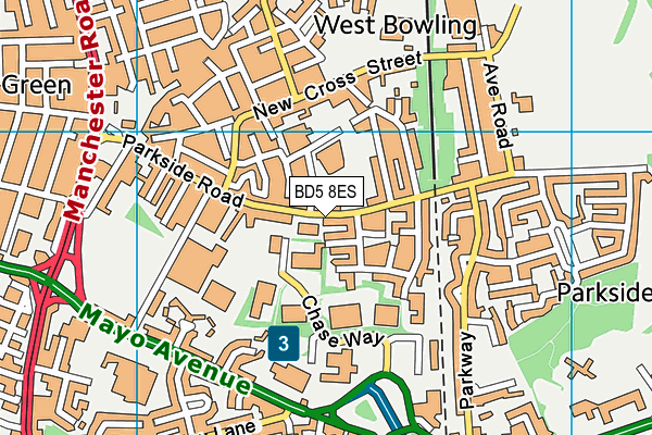BD5 8ES map - OS VectorMap District (Ordnance Survey) BD5 8ES map - OS VectorMap District (Ordnance Survey)