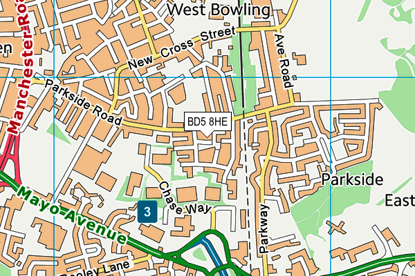 BD5 8HE map - OS VectorMap District (Ordnance Survey) BD5 8HE map - OS VectorMap District (Ordnance Survey)
