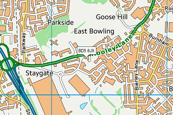 BD5 8JX map - OS VectorMap District (Ordnance Survey) BD5 8JX map - OS VectorMap District (Ordnance Survey)
