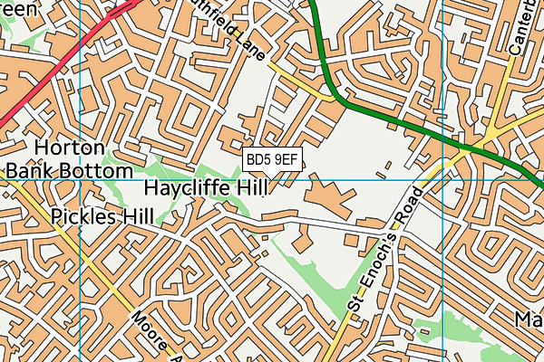 BD5 9EF map - OS VectorMap District (Ordnance Survey) BD5 9EF map - OS VectorMap District (Ordnance Survey)