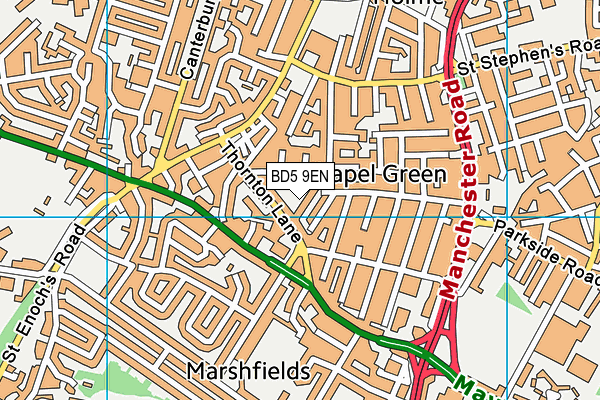 BD5 9EN map - OS VectorMap District (Ordnance Survey)