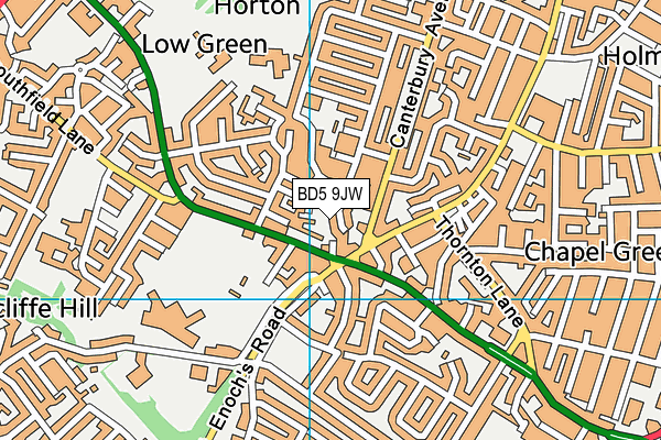 BD5 9JW map - OS VectorMap District (Ordnance Survey) BD5 9JW map - OS VectorMap District (Ordnance Survey)