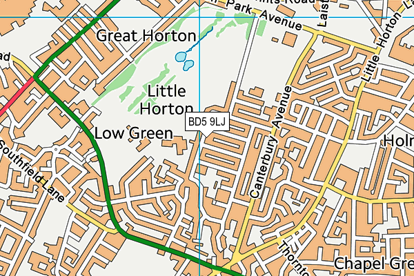 BD5 9LJ map - OS VectorMap District (Ordnance Survey)