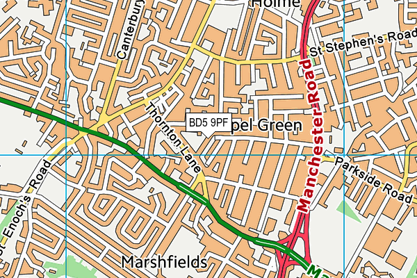 BD5 9PF map - OS VectorMap District (Ordnance Survey) BD5 9PF map - OS VectorMap District (Ordnance Survey)