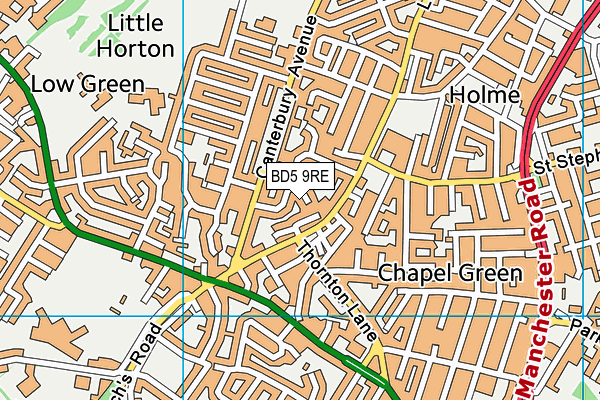BD5 9RE map - OS VectorMap District (Ordnance Survey) BD5 9RE map - OS VectorMap District (Ordnance Survey)