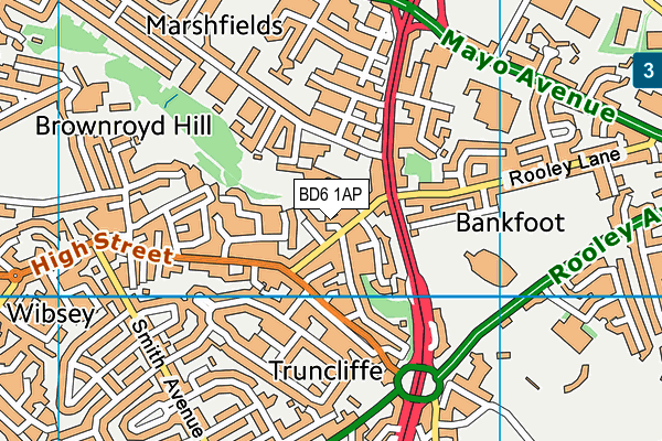 BD6 1AP map - OS VectorMap District (Ordnance Survey) BD6 1AP map - OS VectorMap District (Ordnance Survey)