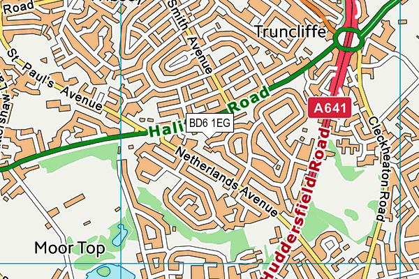 BD6 1EG map - OS VectorMap District (Ordnance Survey) BD6 1EG map - OS VectorMap District (Ordnance Survey)