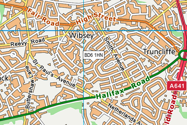 BD6 1HN map - OS VectorMap District (Ordnance Survey) BD6 1HN map - OS VectorMap District (Ordnance Survey)