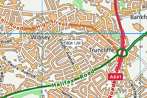 BD6 1JW map - OS VectorMap District (Ordnance Survey) BD6 1JW map - OS VectorMap District (Ordnance Survey)