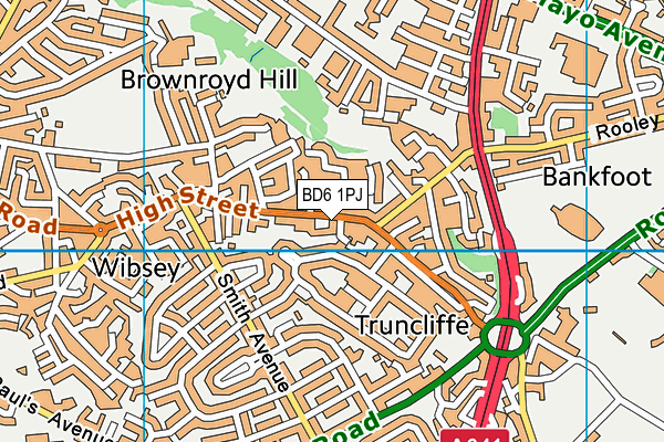 BD6 1PJ map - OS VectorMap District (Ordnance Survey) BD6 1PJ map - OS VectorMap District (Ordnance Survey)