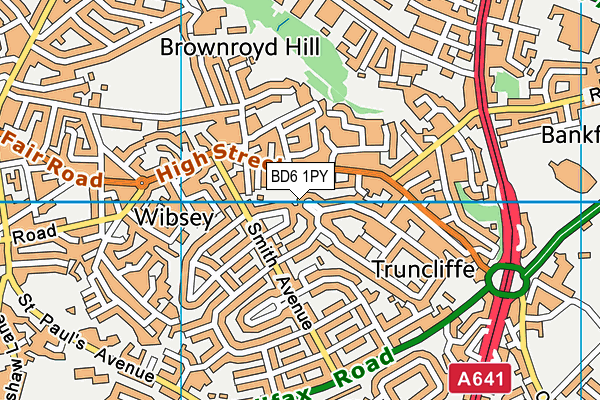 BD6 1PY map - OS VectorMap District (Ordnance Survey) BD6 1PY map - OS VectorMap District (Ordnance Survey)