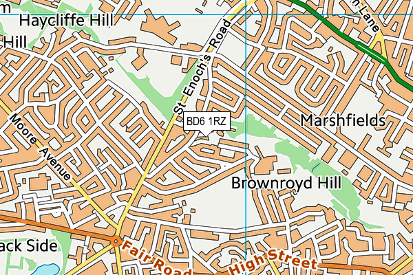 BD6 1RZ map - OS VectorMap District (Ordnance Survey) BD6 1RZ map - OS VectorMap District (Ordnance Survey)