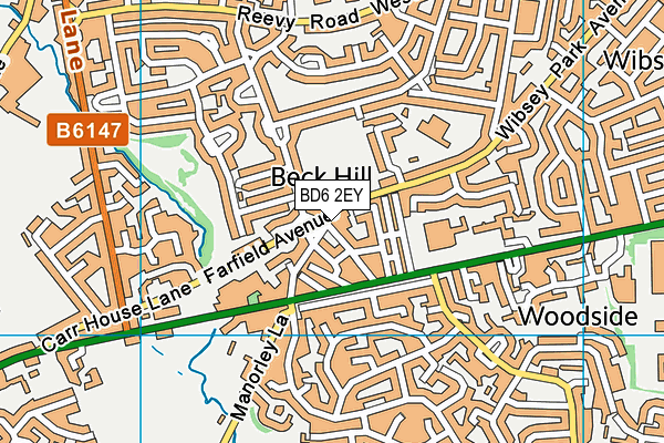 BD6 2EY map - OS VectorMap District (Ordnance Survey) BD6 2EY map - OS VectorMap District (Ordnance Survey)