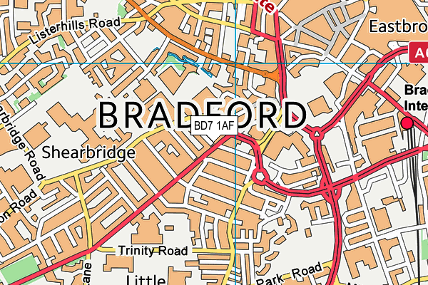 BD7 1AF map - OS VectorMap District (Ordnance Survey) BD7 1AF map - OS VectorMap District (Ordnance Survey)