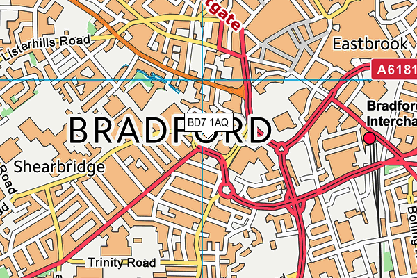 BD7 1AQ map - OS VectorMap District (Ordnance Survey) BD7 1AQ map - OS VectorMap District (Ordnance Survey)