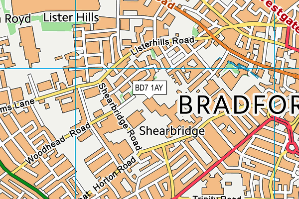 BD7 1AY map - OS VectorMap District (Ordnance Survey) BD7 1AY map - OS VectorMap District (Ordnance Survey)