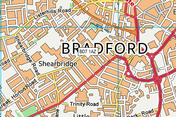 BD7 1AZ map - OS VectorMap District (Ordnance Survey) BD7 1AZ map - OS VectorMap District (Ordnance Survey)