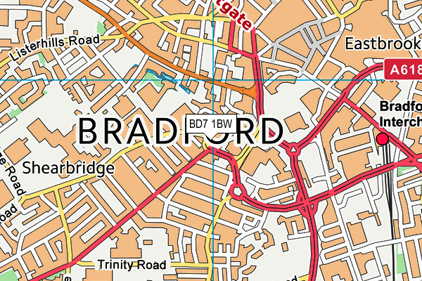 BD7 1BW map - OS VectorMap District (Ordnance Survey) BD7 1BW map - OS VectorMap District (Ordnance Survey)