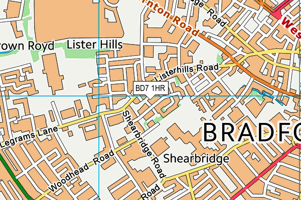 BD7 1HR map - OS VectorMap District (Ordnance Survey) BD7 1HR map - OS VectorMap District (Ordnance Survey)