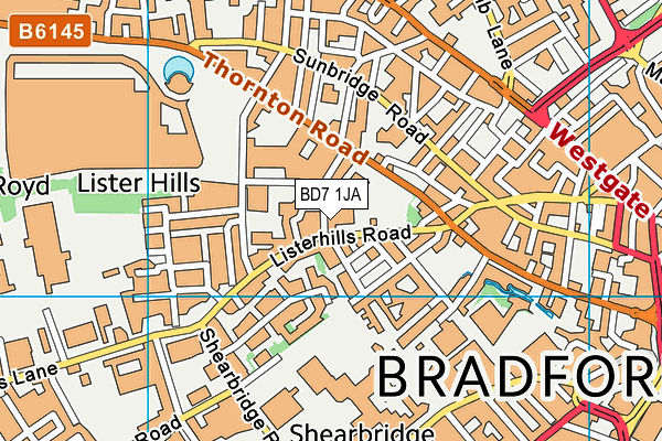 BD7 1JA map - OS VectorMap District (Ordnance Survey) BD7 1JA map - OS VectorMap District (Ordnance Survey)