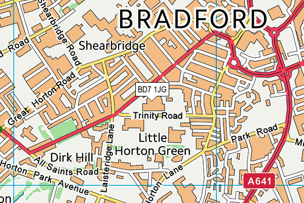 BD7 1JG map - OS VectorMap District (Ordnance Survey) BD7 1JG map - OS VectorMap District (Ordnance Survey)