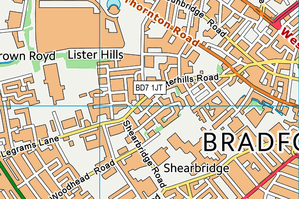 BD7 1JT map - OS VectorMap District (Ordnance Survey) BD7 1JT map - OS VectorMap District (Ordnance Survey)