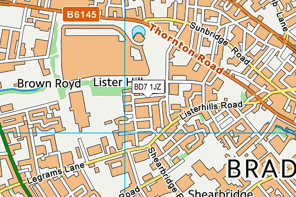 BD7 1JZ map - OS VectorMap District (Ordnance Survey) BD7 1JZ map - OS VectorMap District (Ordnance Survey)