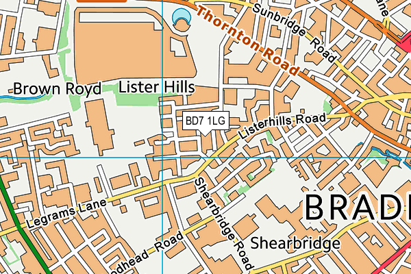 BD7 1LG map - OS VectorMap District (Ordnance Survey) BD7 1LG map - OS VectorMap District (Ordnance Survey)