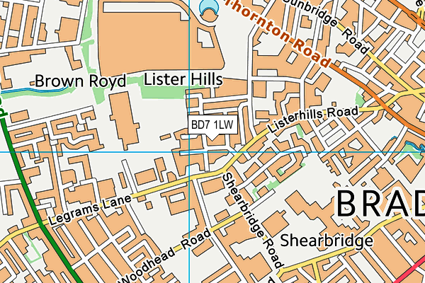 BD7 1LW map - OS VectorMap District (Ordnance Survey) BD7 1LW map - OS VectorMap District (Ordnance Survey)