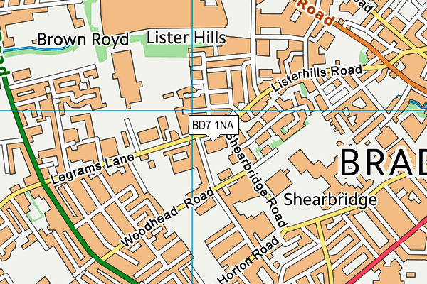 BD7 1NA map - OS VectorMap District (Ordnance Survey) BD7 1NA map - OS VectorMap District (Ordnance Survey)