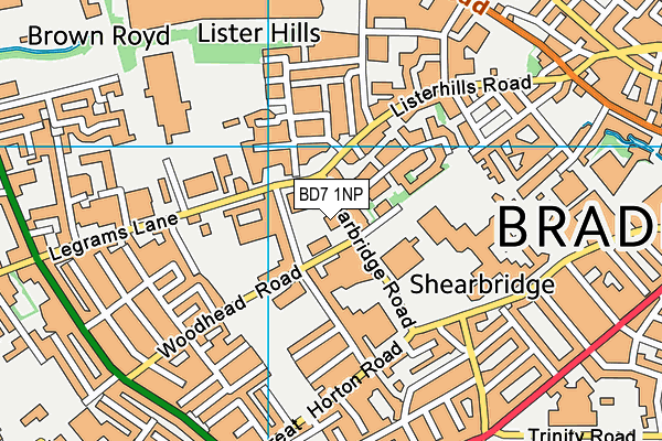 BD7 1NP map - OS VectorMap District (Ordnance Survey) BD7 1NP map - OS VectorMap District (Ordnance Survey)
