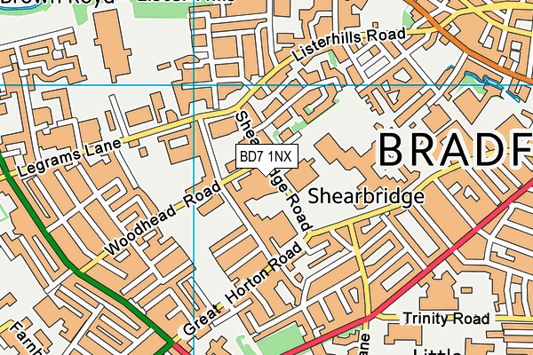 BD7 1NX map - OS VectorMap District (Ordnance Survey) BD7 1NX map - OS VectorMap District (Ordnance Survey)