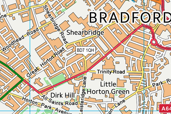 BD7 1QH map - OS VectorMap District (Ordnance Survey) BD7 1QH map - OS VectorMap District (Ordnance Survey)
