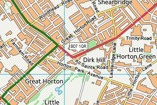 BD7 1QR map - OS VectorMap District (Ordnance Survey)